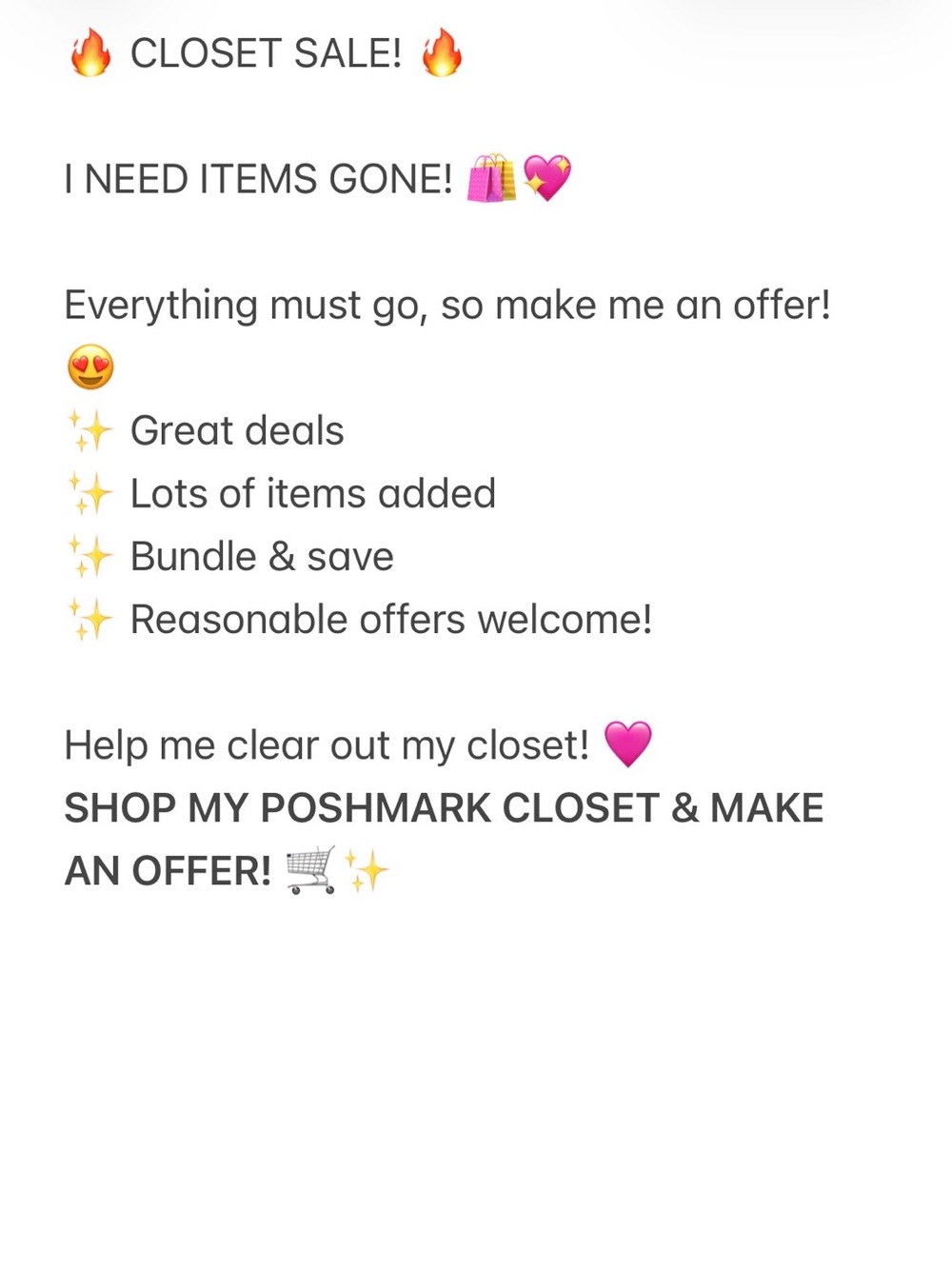 Closet SALE!